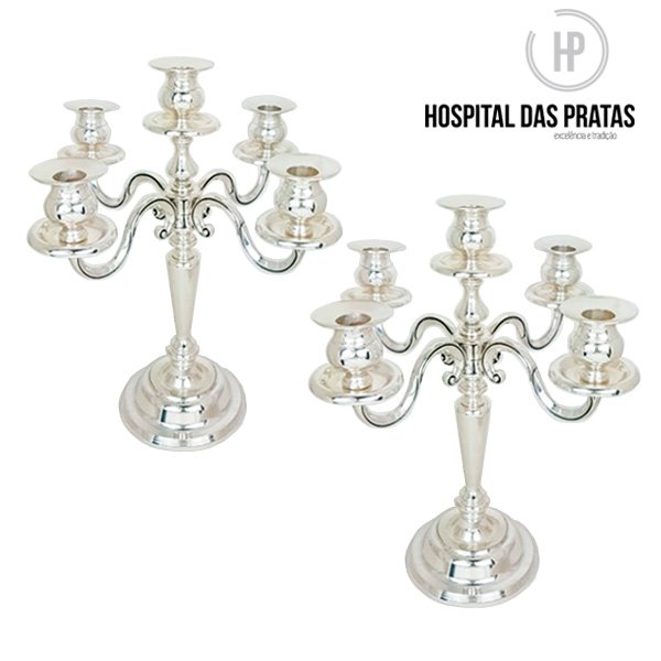 2 candelabros prata