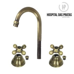 Jogo de misturador bronze velho